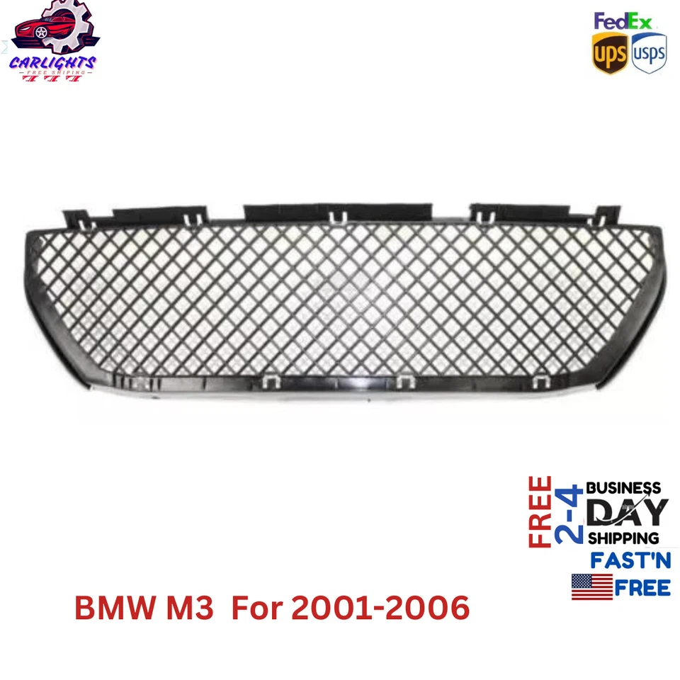 Fits BMW M3 Bumper Grille For 2001-2006 Center Textured Black Plastic - Image 1 of 4