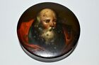 Antique Stobwasser Style Lacquer Papier Mache Snuff Box Dated 1857 and Inscribed