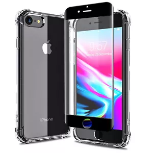 Clear Shockproof Case For iPhone 7 8 Plus 6 5 SE 2020 and Screen Protector Cover - Picture 1 of 8