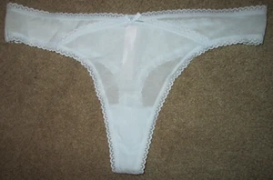 Auden Damas Tanga Transparente-TALLA L-NUEVO SIN ETIQUETAS-1 PR-AZUL CLARO MALLA TRANSPARENTE CON Ribete de Encaje con Arco - Imagen 1 de 5