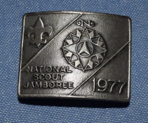 1977 National Jamboree Pewter Neckerchief Slide - Picture 1 of 2