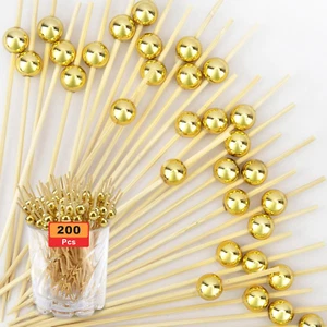Cocktail Picks 200PCS, Toothpicks for Appetizers, Fancy Tooth Picks, 4.7 Inches - Picture 1 of 7