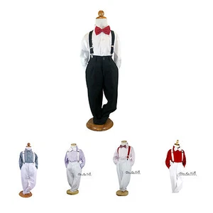 NEW BABY BOYS Formal Wedding Suit 4pcs Set Pants-Shirt-Braces-Bowtie sz000-16yr  - Picture 1 of 18
