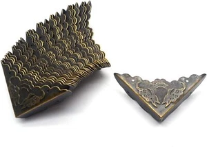 Box Decorative Antique Corner Protectors Bronze 1.7"x1.7"x0.4" with Mounting ... - Picture 1 of 3