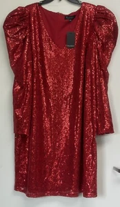 Eloquii Sequined Red Dress Cocktail Party Holidays NWT Sz 24 - Picture 1 of 7