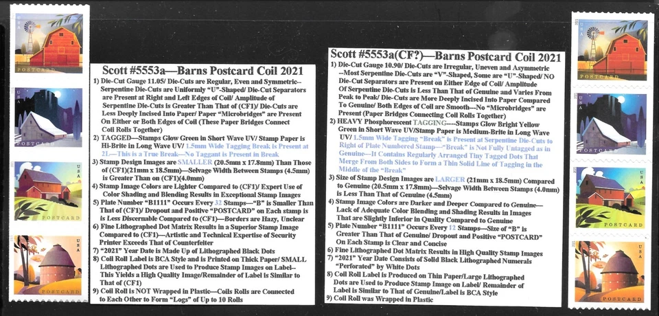 NEW in 2024 (36c) Postcard Barns Authentic and (CF?), Strips of 4 w/ Descr. TABS - Image 1 of 1