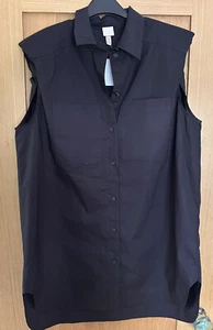 NWT H&M Black Oversized Long Shirt Size M - Picture 1 of 3