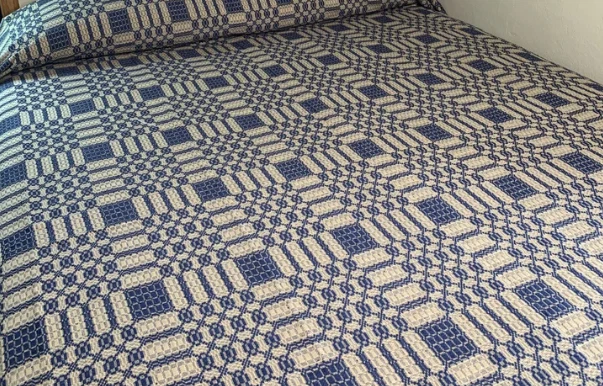 New Primitive Colonial WESTBURY NAVY KING COVERLET Bedspread Cover - Image 1 of 1