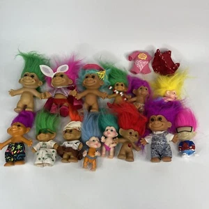 Vintage Russ Ace Applause Troll Doll Toy Lot Of 14 Trolls Colorful Vtg - Picture 1 of 7