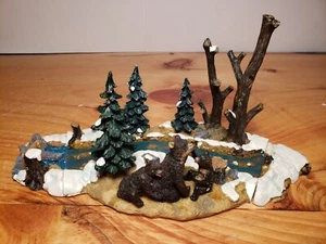 LEMAX "Bears at Play" Christmas Village Landscape Series 03326 3-Piece Set 2005 - Picture 1 of 10