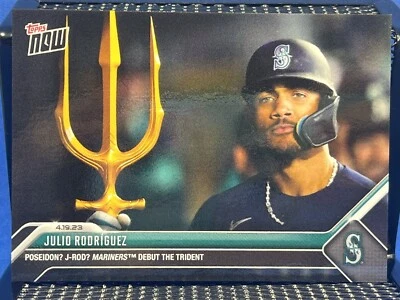 2023 Topps Now 151 JULIO RODRIGUEZ Seattle Mariners Trident Debut Limited - Image 1 of 2