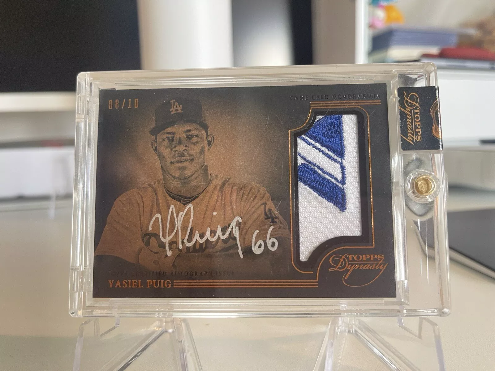 2014 TOPPS DYNASTY YASIEL PUIG AUTOGRAPH GAME WORN PATCH FACTORY SEALED CARD /10