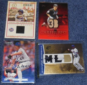 NEW YORK METS CARDS LOT~DAVID WRIGHT~JOSE REYES~GAME USED~MASON SIGNED~1994-2009 - Picture 1 of 2
