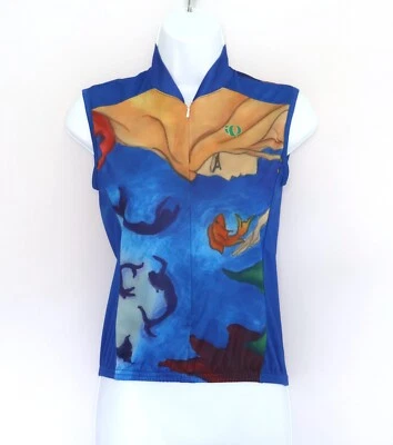 PEARL IZUMI Zip Front Cycling Barrie Vest Mermaid Art Stretch Slim Fitted XS XXS - Image 1 of 4