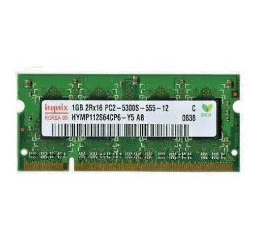 Hynix PC2-5300S 2x1GB SO-DIMM DDR2 HYMP564S64CP6-Y5 AB-C - Image 1 of 1