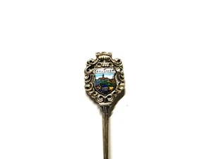 Vtg Collectible Souvenir Spoon Jerusalem Silver Scrolled Pattern Ceramic Inset - Picture 1 of 8