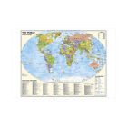 World Map Atlas Political Maps Poster Print