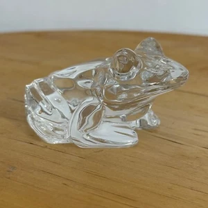Waterford Crystal (Seahorse Logo) Classic Clear Glass Frog Paperweight Signed - Picture 1 of 8