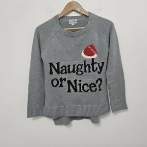 Suéter 100% POOF Para Mujer Gris Navidad Suave Manga Larga Cómodo Talla XS - Imagen 1 de 6