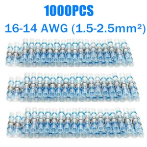 1000/500pcs Waterproof Solder Sleeve Heat Shrink Butt Wire Connectors Terminals - Picture 1 of 23