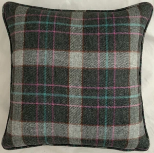 A 16 Inch cushion cover in Laura Ashley Abraham Moon Tartan Black Wool Fabric - Picture 1 of 1