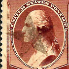 Sc #210 UNGEWÖHNLICHER BRAUNER STERN ausgefallene Stornierung 2 Cent Washington Banknote 1883 US 60E31