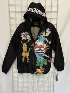 NEU MIT ETIKETT NICKELODEON X MEMBERS ONLY RUGRATS WINDBREAKER JACKE SCHWARZ GRÖSSE L - Bild 1 von 9