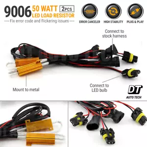 9006 LED DRL Fog Light Canbus 50W 6Ohm Load Resistor Wiring Canceller Decoder - Picture 1 of 4
