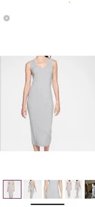 Athleta River Ribbed Merino Wool Sleeveless Dress Stretchy & Soft Gray Size S - Picture 1 of 11