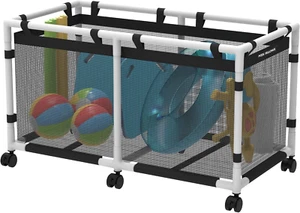 Pool Storage Bin, 90 Gallons, Holder for Noodles, Toys, Floats, Towels, Mesh Org - Picture 1 of 8