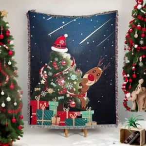 VINTAGE SOFA SLIPCOVER - FABRIC WALL RUG - CHRISTMAS - (51 x 39 inch) - Picture 1 of 4