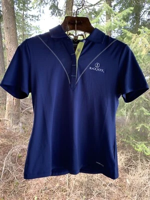 Polo de golf Cutter & Buck Annika de 1/4 botones para mujer nuevo con etiquetas, mediano, negro Rock Golf Foto 1 de 4