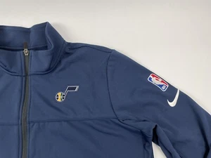 Nike NBA Utah Jazz Full Zip Mens Large Navy Blue Dri Fit Track Jacket Logo - Picture 1 of 15