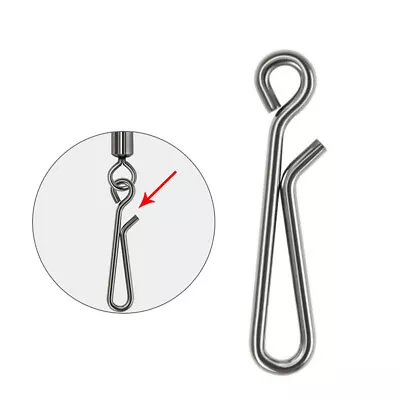 Conector de clips de velocidad giratorios rápidos de pesca de acero inoxidable de 100 piezas Foto 1 de 4