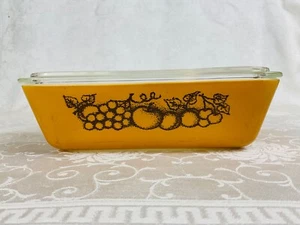 Vtg Pyrex Old Orchard Fruit Large Fridge Dish 503 & Clear Glass Lid 503-C GUC - Picture 1 of 15