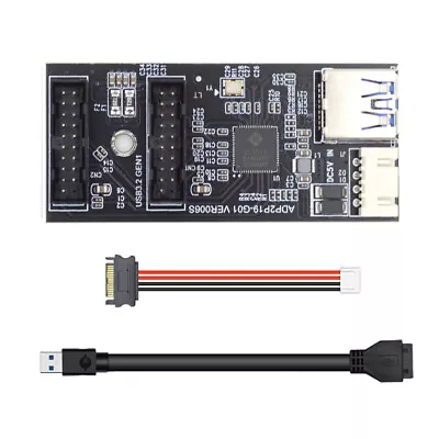 Cablecy 19/20Pin to USB 3.0 20Pin & Type-E Dual Ports Female PCBA Type Adapter - Image 1 of 4