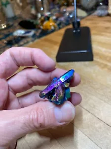 Titanium Aura Quartz Crystal Gemstone Cluster Multi Point Specimen 001 - Picture 1 of 8