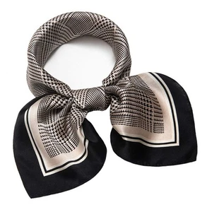 100% Mulberry Silk Scarf Square Hair Scarves Fashion Pattern Neck Women - Picture 1 of 8