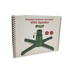 360 Degree With Speaker Rotating Artificial Christmas Tree Green Stand  - Picture 1 of 6