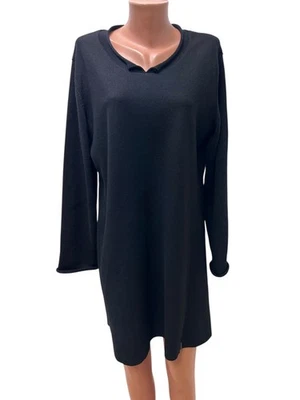 OSKA Gr.3 - XL 100% WOLLE Kleid Schwarz Langarm LOGO - Bild 1 von 4