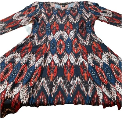 Karen Kane Geometric Print Knee-length 3/4Sleeve Pullover Stretch Dress Sz L - Image 1 of 4