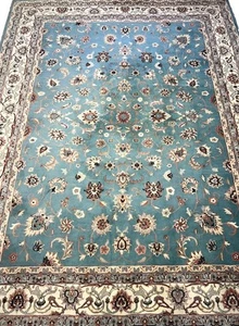 9'x12' Hand-Knotted Wool Kashane Design Area Rug - 9x12 Handmade Carpet Green - Picture 1 of 18