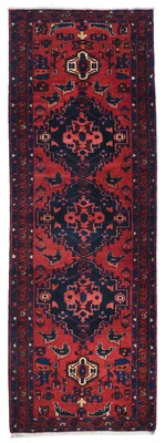 Tribal Floral Design Hand-Knotted Oriental Runner Rug Hallway Carpet 3'6X10'2 ft - Image 1 of 4