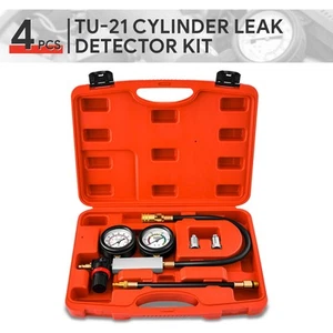 Red 100 Psi TU-21 Steel Cylinder Leakdown Detector Engine Compression Tester Kit - Picture 1 of 6