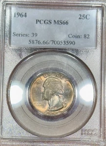 Toned 1964 Washington Quarter PCGS MS66 - Bild 1 von 2