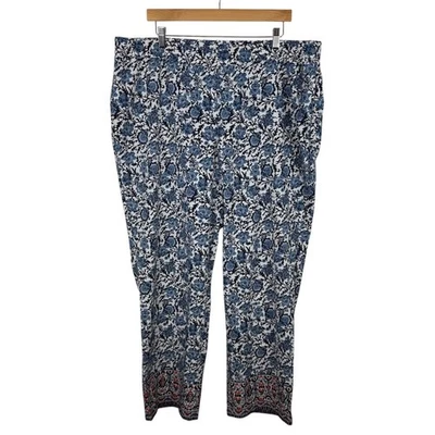 Pantalones Talbots Mujer Estampado Floral Talla 18W Pierna Ancha Cintura Elástica Pull On Costero Foto 1 de 4