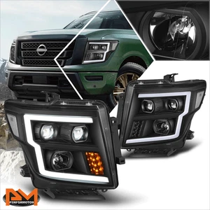 Faros proyectores LED DRL negros/claros para Nissan Titan XD 16-24 - Imagen 1 de 8