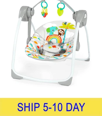 Columpio portátil compacto automático para bebé Bright Starts Playful Paradise con música, Foto 1 de 4