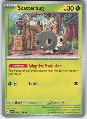 Pokemon Scatterbug 008/198 SV01: Scarlet & Violet Base Set Common NM - Image 1 of 2