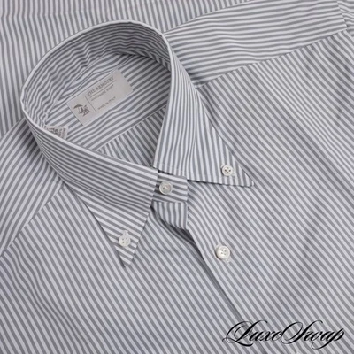 NWT $300 The Armoury Hand Made in Italy White Grey Bengal Stripe Shirt 15.75 NR - Image 1 of 4